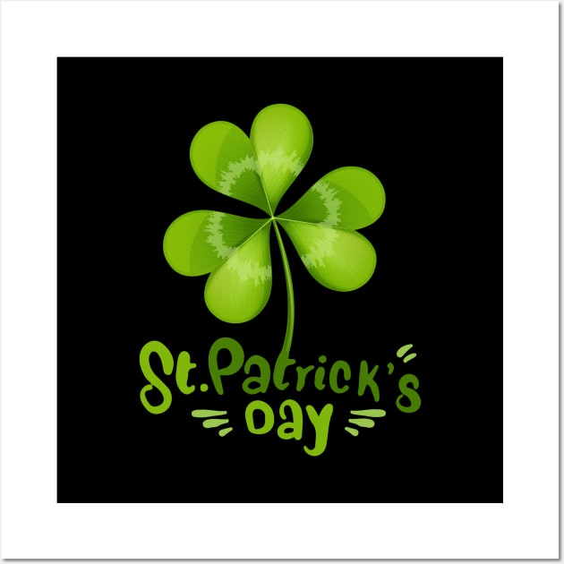 Happy St. Patrick's Day! Celebrate in green with clover. Cheers! Wall Art by UnCoverDesign